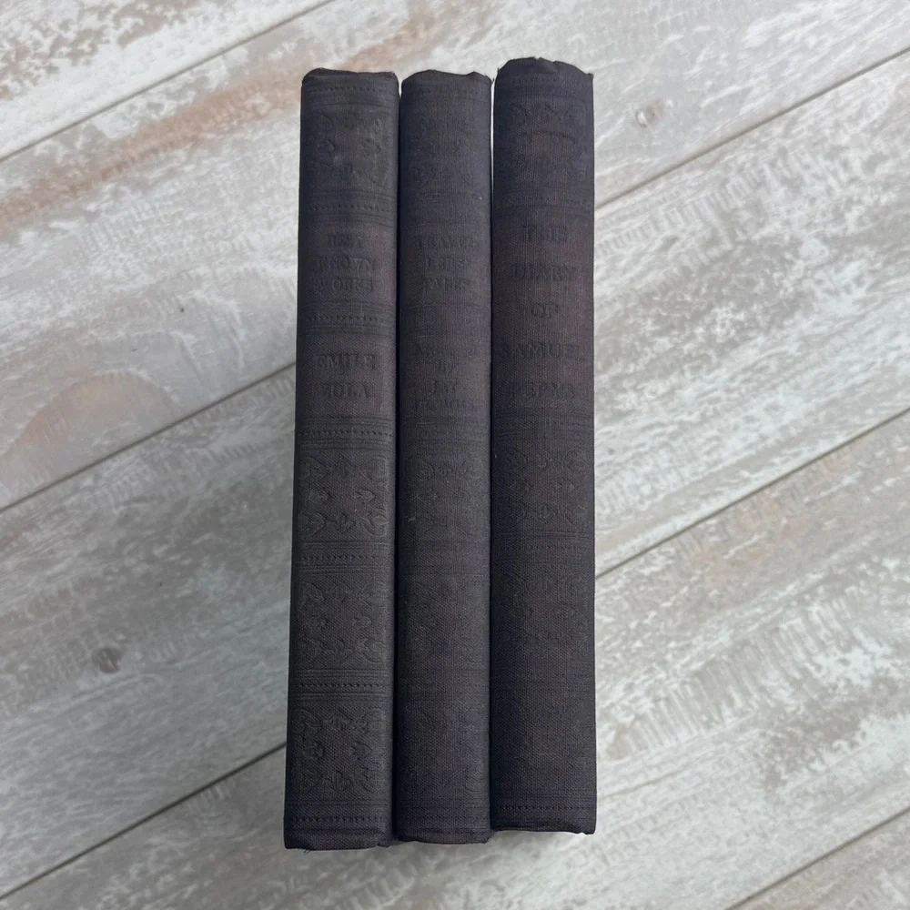 Set of Three Navy Blue Hardcover Vintage Antique 1940’s Books